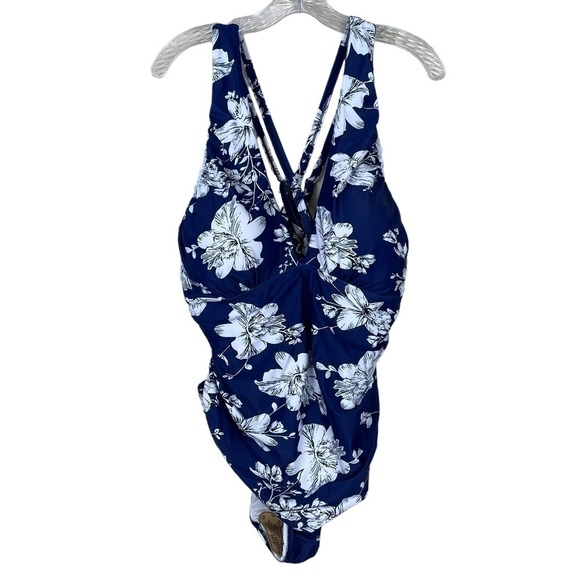 You Di An Blue Floral One Piece Swimsuit - Picture 1 of 6